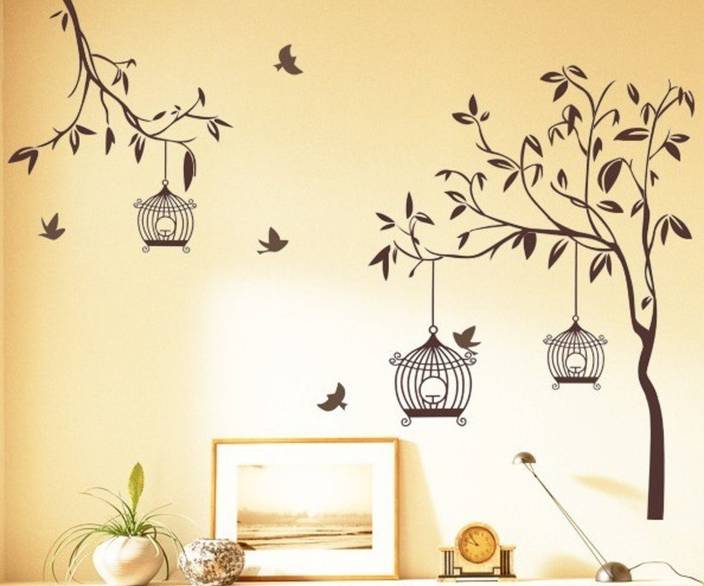happy walls tree branch with birds & bird house tv decor price in