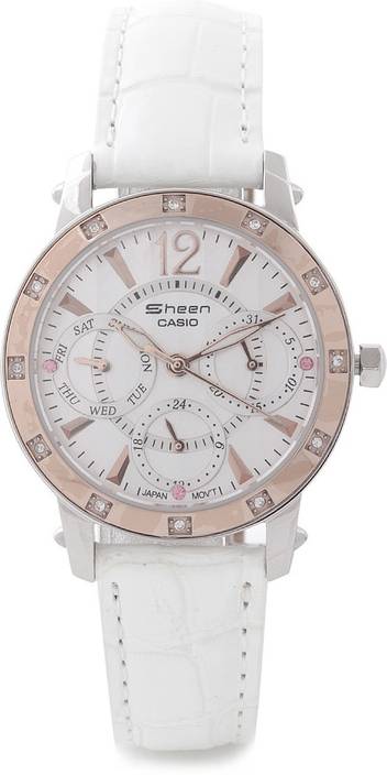 casio sheen analog digital ladies watch