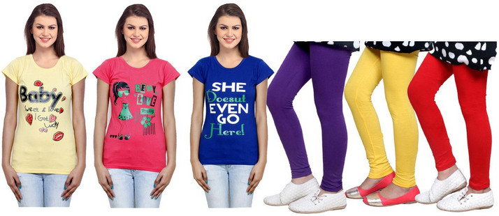 Buy Indistar T-shirt Women Combo 