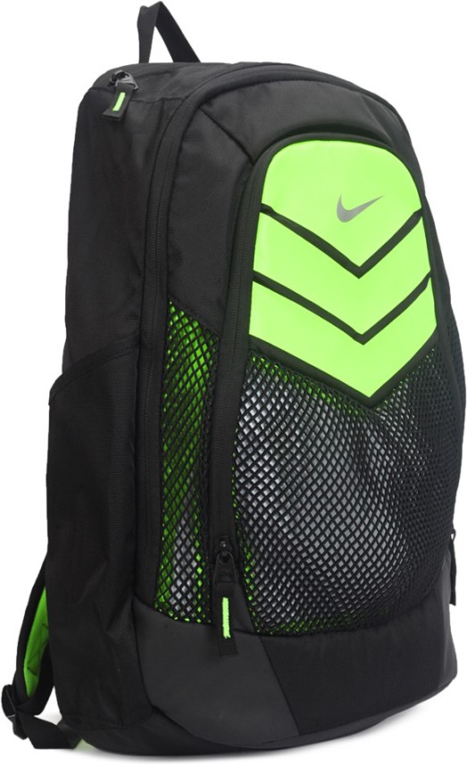 black and green nike backpack