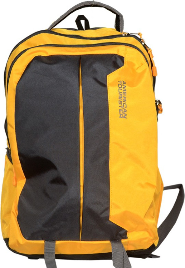american tourister yellow backpack