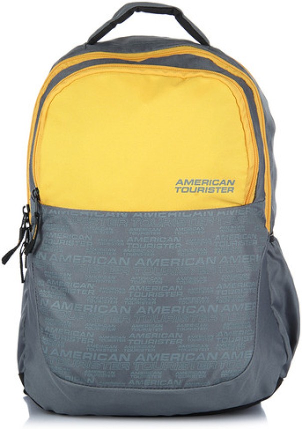 american tourister yellow backpack