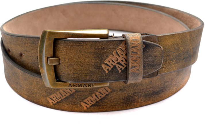 Men Casual Brown Genuine Leather Belt 