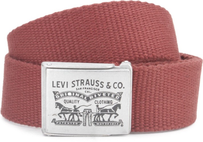 LEVI'S Men Red Canvas Belt Red - Price 