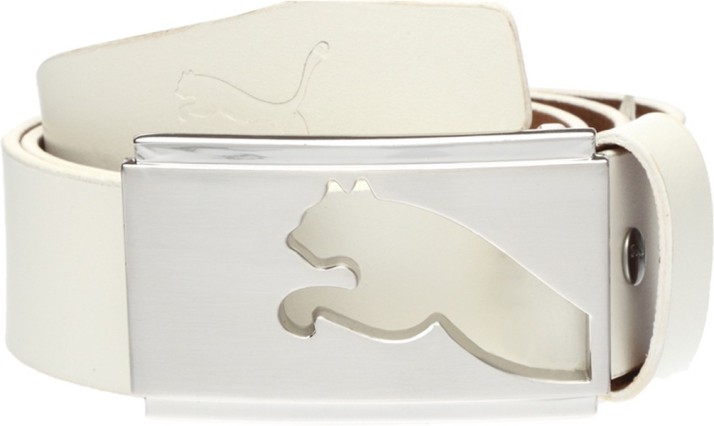 Puma Men White Genuine Leather Belt 