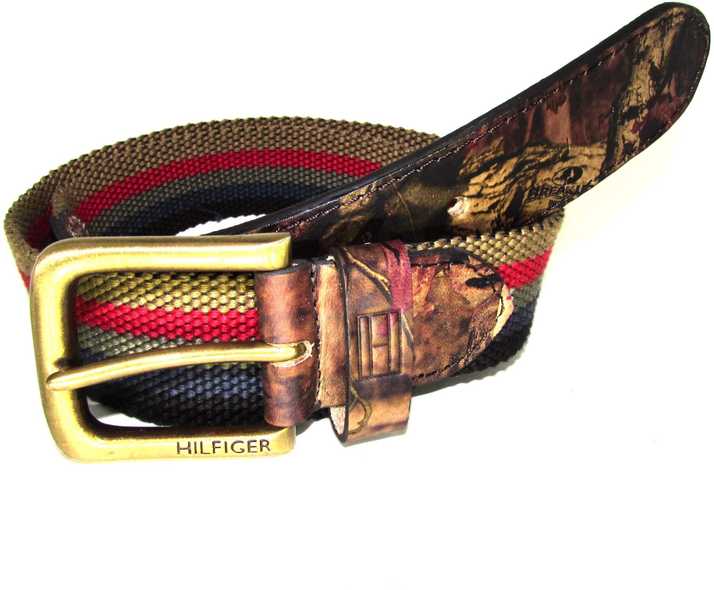 Tommy Hilfiger Men Casual Multicolor Fabric Genuine Leather Belt