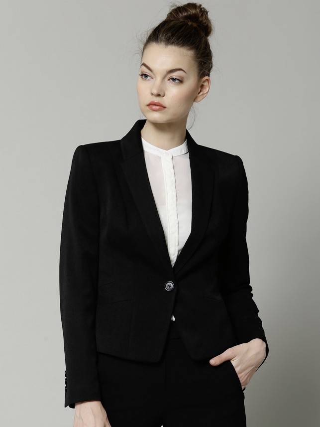 formal black blazer for ladies