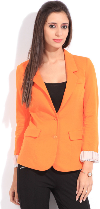 orange blazer womens