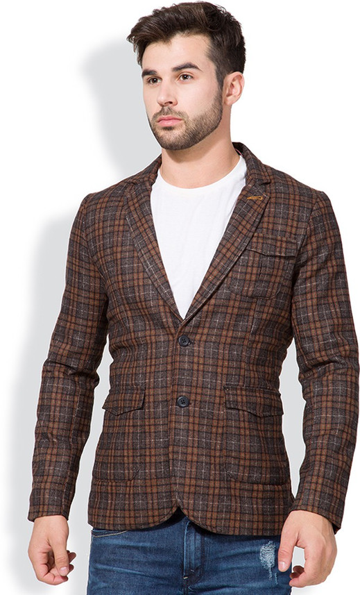 casual check blazer