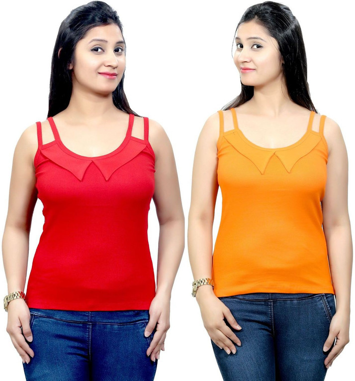 Pack Of 3 Q-rious Womens Collar Camisoles