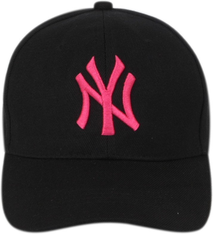 black and pink cap