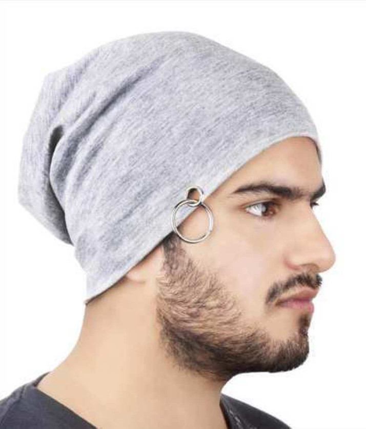 Design Grey Beanie With Ring Cap 