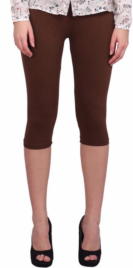 4th leggings Women Brown Capri 