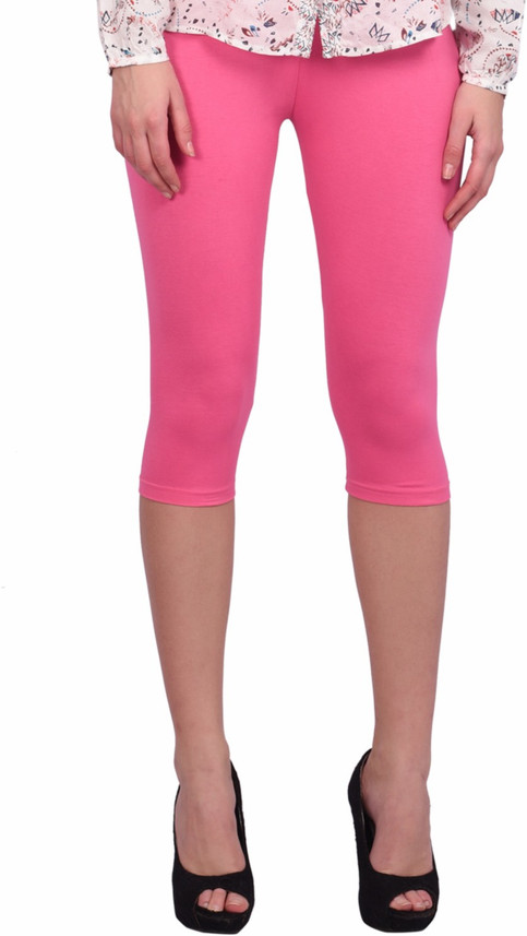 3/4th leggings Women Pink Capri 