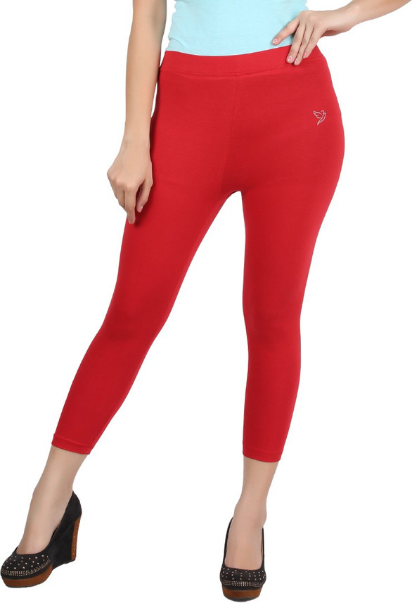 womens red capri leggings