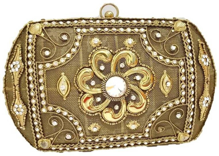 dull gold clutch bag