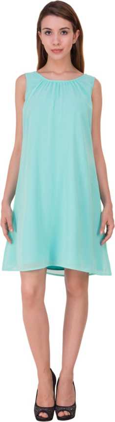 Uvr Women A Line Light Green Dress Buy Aqua Green Uvr Women A Line Light Green Dress Online At Best Prices In India Flipkart Com