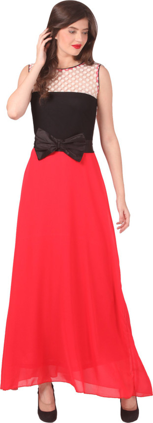 red gown flipkart