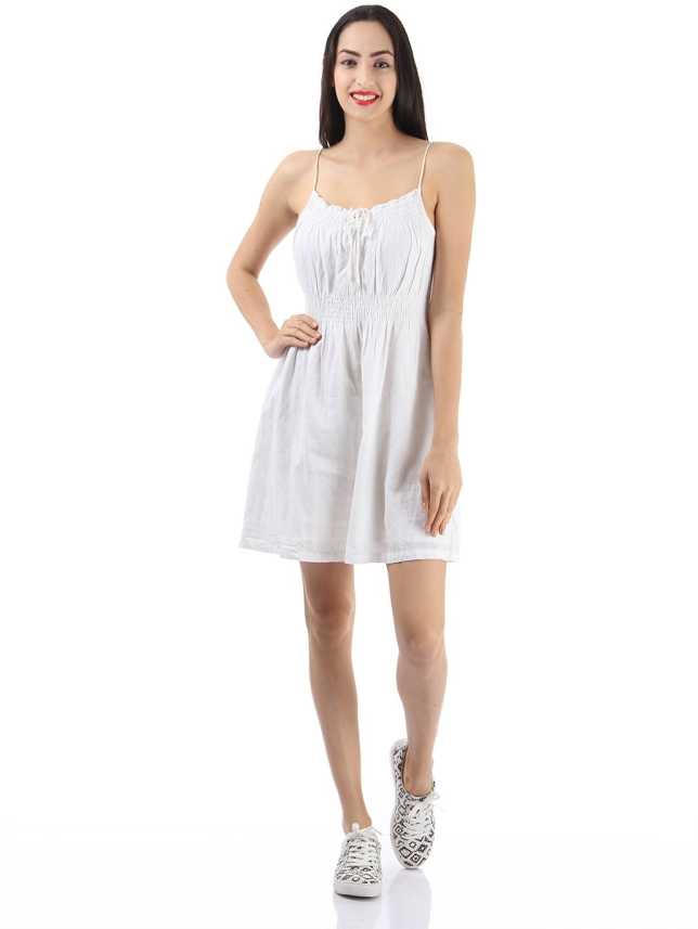 Only Women A Line White Dress Buy White Only Women A Line White Dress Online At Best Prices In India Flipkart Com