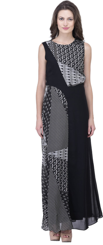 black maxi dress flipkart