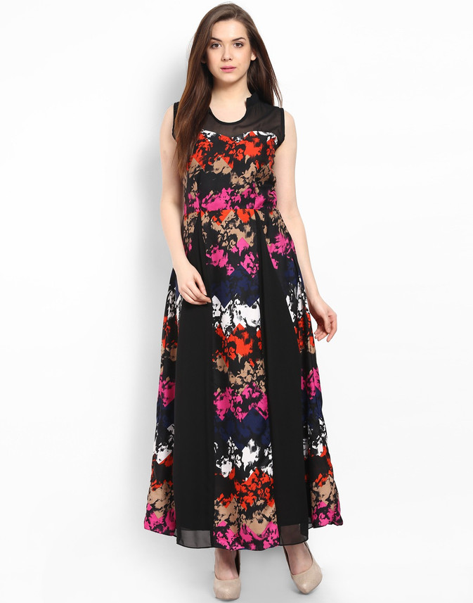 flipkart athena women's maxi dress