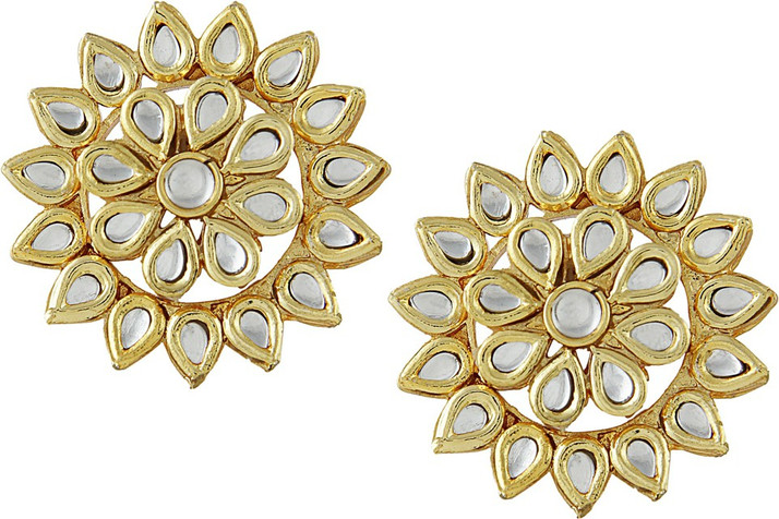 Buy JEWELLITY Kundan/Meenakari Studs 