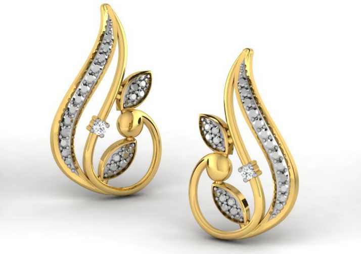 Sparkles Diamond Tops Yellow Gold 18kt Diamond Stud Earring Price In India Buy Sparkles Diamond Tops Yellow Gold 18kt Diamond Stud Earring Online At Flipkart Com