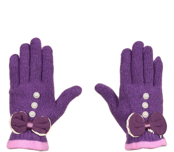 purple winter gloves