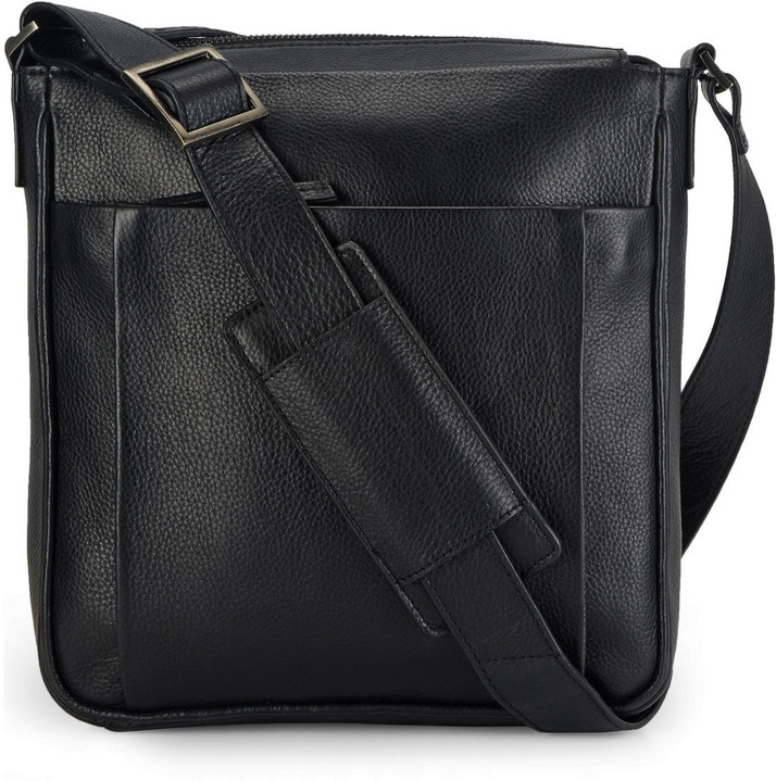 Black Phive Rivers Mens Leather Messenger Bag