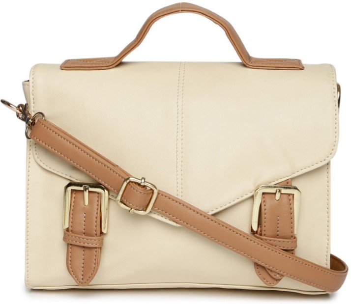 beige satchel handbag