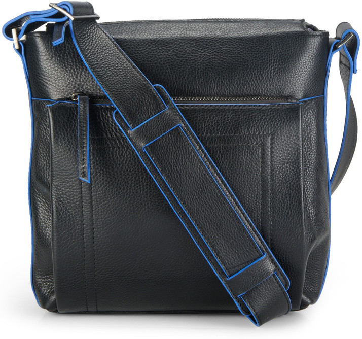 Black Phive Rivers Mens Leather Messenger Bag