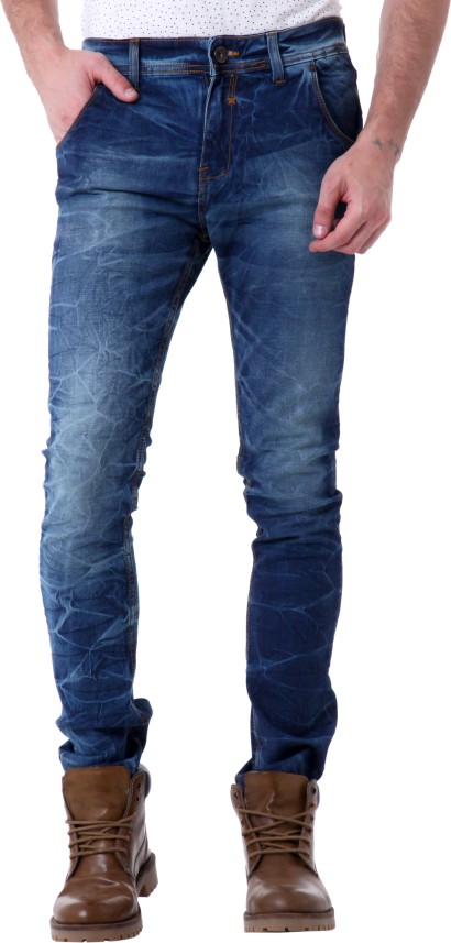 Roman Island Slim Men Blue Jeans - Buy 