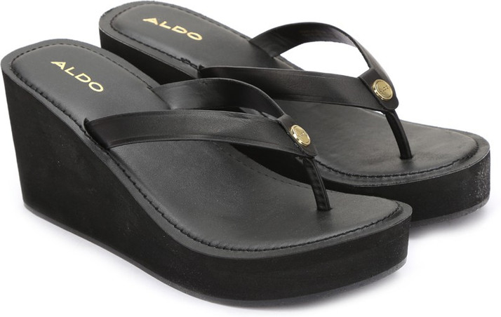 aldo black wedge sandals