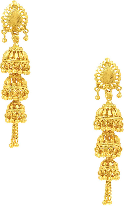 gold jhumka 3 layer