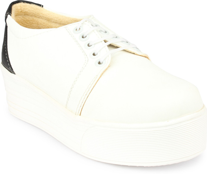 platform leather white sneakers