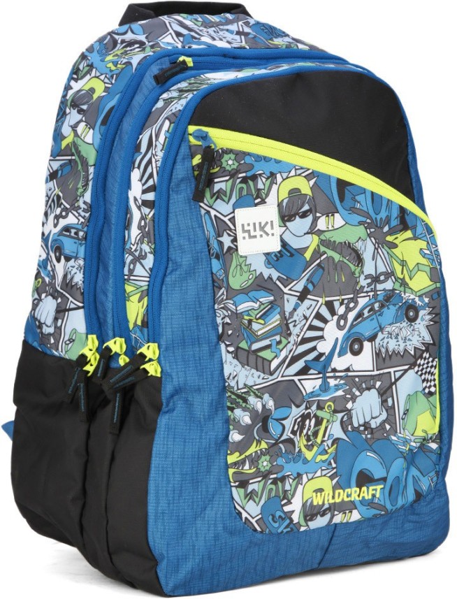 wildcraft men blue graphic backpack