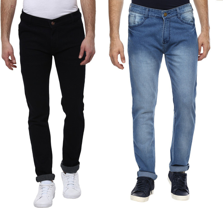 urbano fashion slim men's black jeans