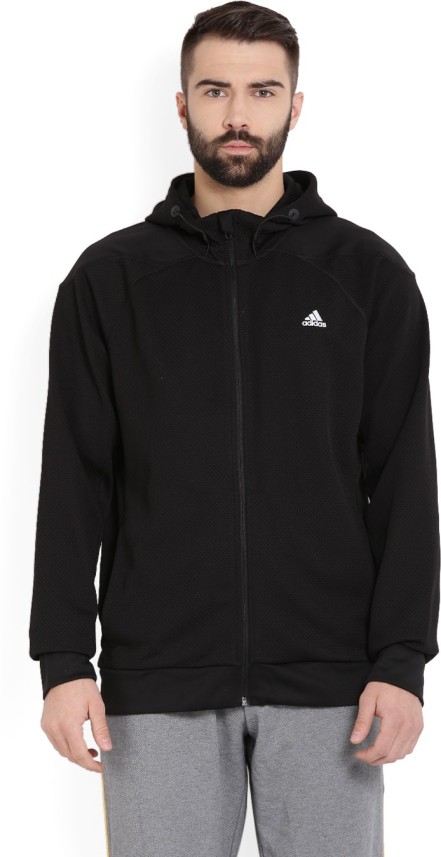 adidas full sleeve self design men sweatshirt