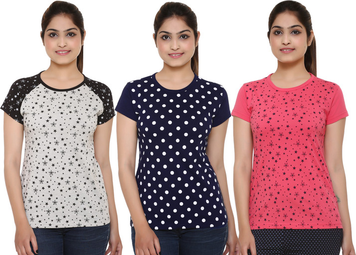 Buy 69GAL Printed Women Round Neck 
