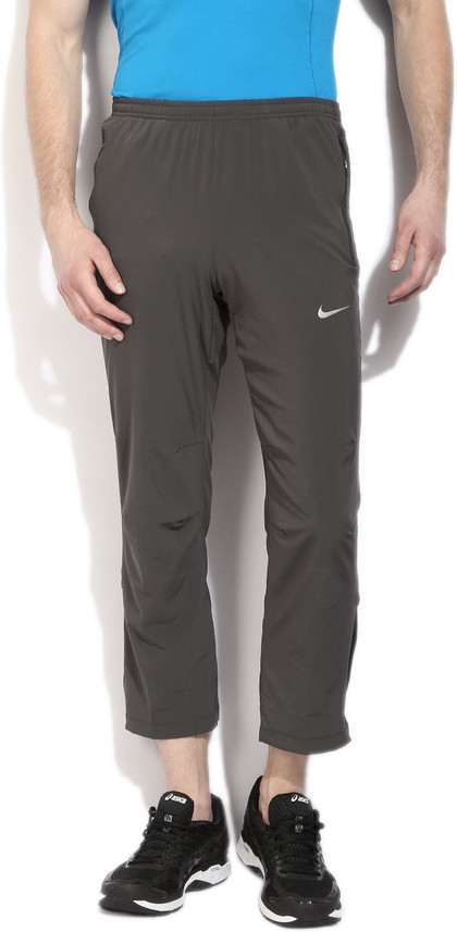 nike solid men's grey track pants