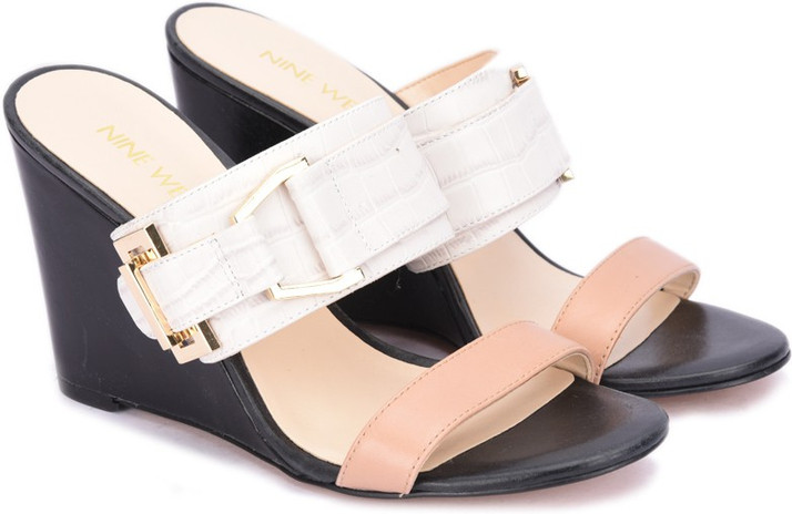 nine west white wedges