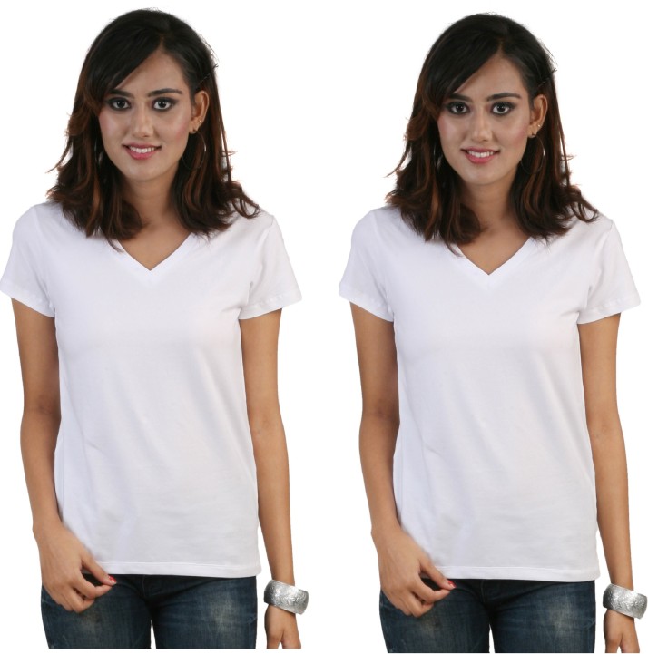 best white t shirt women's v neck