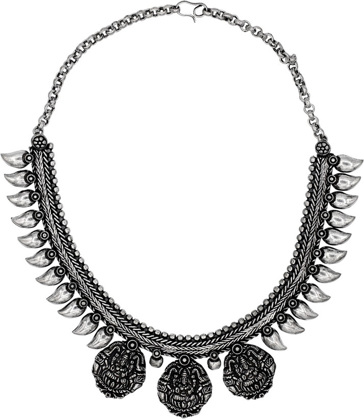 flipkart black metal necklace