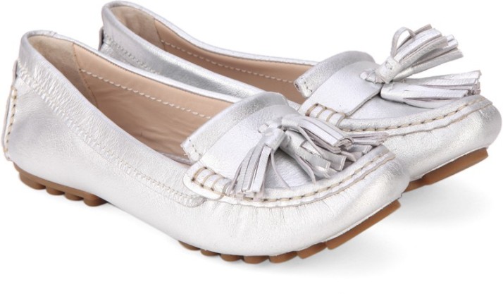 clarks silver boat shoes