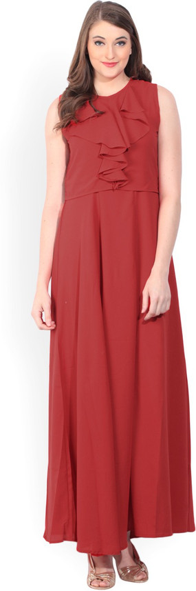red gown on flipkart