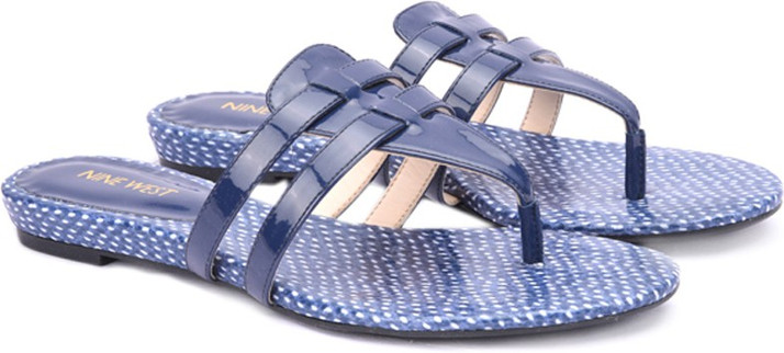 nine west navy flats