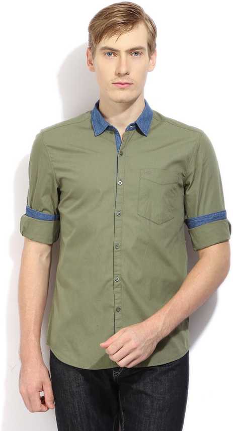 Lee Men Solid Casual Dark Green Shirt Buy Jsw Olive Lee Men Solid Casual Dark Green Shirt Online At Best Prices In India Flipkart Com