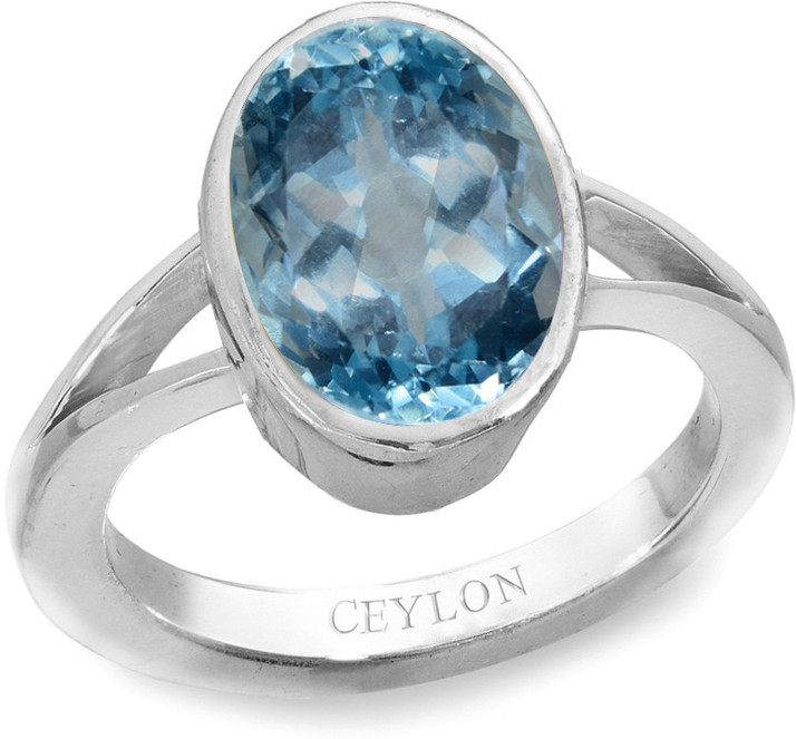 Pukhraj CLARA Certified Yellow Sapphire 3.9cts or 4.25ratti original stone Sterling Silver Astrological Ring for Men and Women