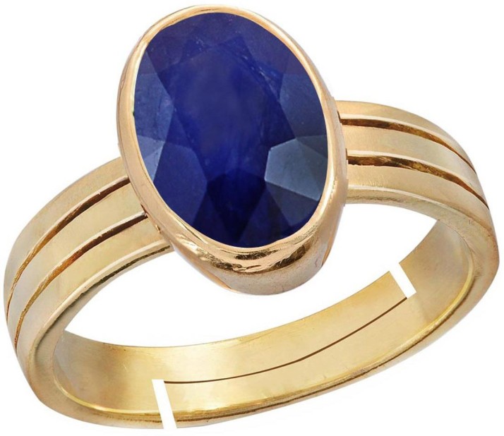 Women Silver Sapphire Gold Plated Ring 