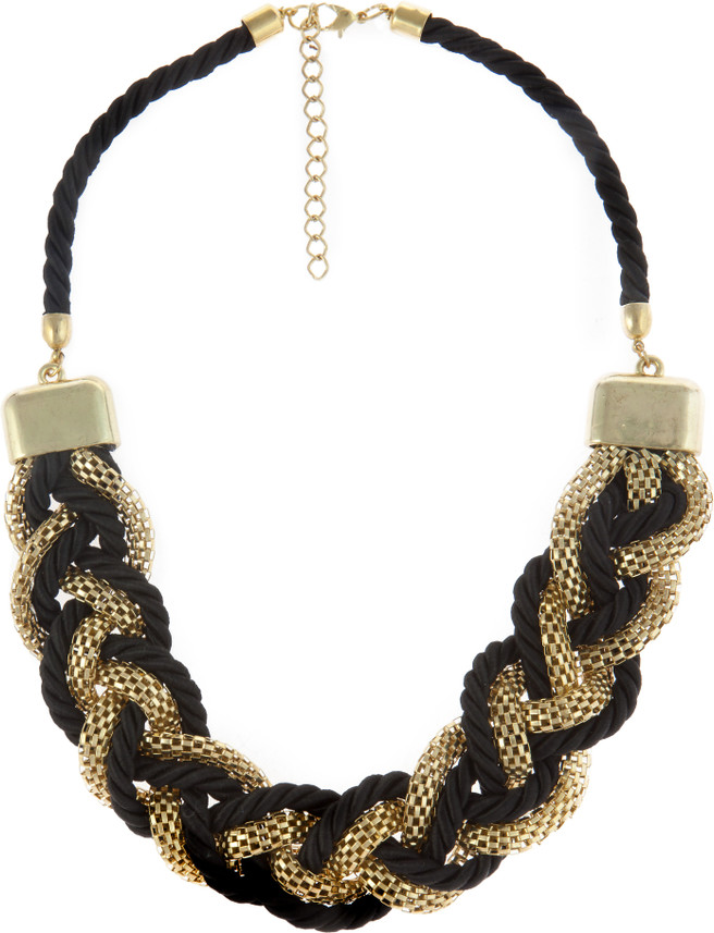 flipkart black metal necklace